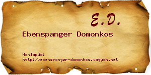 Ebenspanger Domonkos névjegykártya